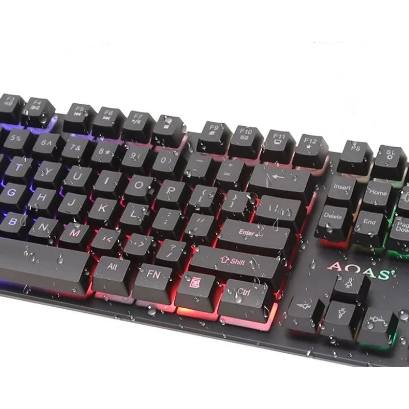 ALFA Kit Teclado Mouse Gamer 3200dpi Semi Mecânico Rgb Led Original M300